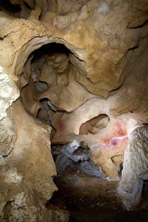 Höhle Tito Bustillo mit dem Schrein der Vulven (Camarín de las Vulvas), Ribadesella, Asturien, Spanien, Datierung: Gravettien-Magdalénien: 22 000-10 000 v.u.Z